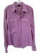 Dsquared Size 52 Purple Flax Blend Solid Button Down Men's Shirt Purple / 52