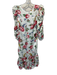 By TiMo Size M White & Green Viscose Blend Long Sleeve Botanical Gathered Dress White & Green / M