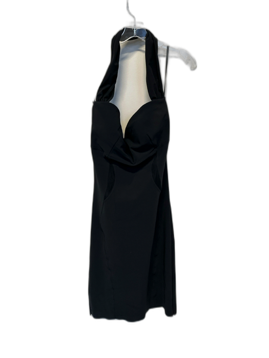 Chiara Boni Size 48 Black Halter Neck Sweetheart Neckline Dress Black / 48