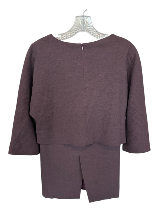 Danielle D. Rollins Size XS Maroon Wool Long Sleeve Pencil Back Zip Skirt Set Maroon / XS