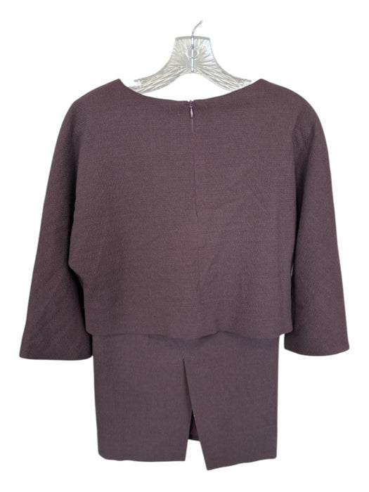 Danielle D. Rollins Size XS Maroon Wool Long Sleeve Pencil Back Zip Skirt Set Maroon / XS