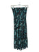 Ulla Johnson Size M Black & Teal Cotton Strapless Botanical Smocked Top Dress Black & Teal / M