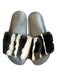 Givenchy Shoe Size 7.5 Black & White Fur Rubber Sole Slide Mules Black & White / 7.5