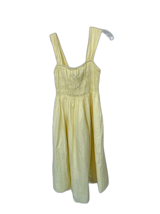 Staud Size M Light Yellow Cotton Sleeveless Smocked Top Maxi Dress Light Yellow / M
