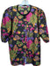 Yves Saint Laurent Size 38 Purple & Green Raw Silk Midi Fruit Pleated Skirt Purple & Green / 38