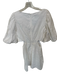 Cara Cara Size 4 White Linen Short Balloon Sleeve Cut Out Sides Back Zip Dress White / 4
