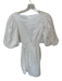Cara Cara Size 4 White Linen Short Balloon Sleeve Cut Out Sides Back Zip Dress White / 4