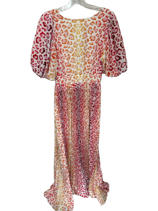 Rococo Sand Size S Orange & Yellow Polyester Short Balloon Sleeve Sequins Gown Orange & Yellow / S