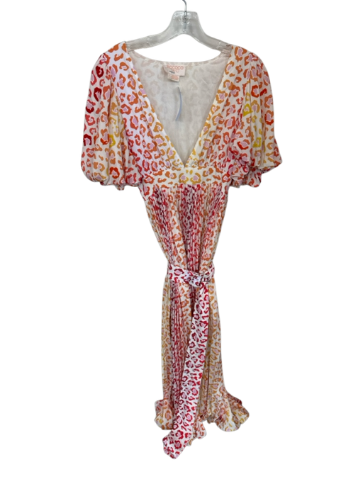 Rococo Sand Size S Orange & Yellow Polyester Short Balloon Sleeve Sequins Gown Orange & Yellow / S