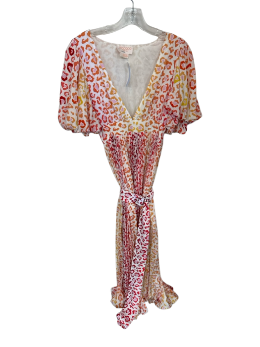 Rococo Sand Size S Orange & Yellow Polyester Short Balloon Sleeve Sequins Gown Orange & Yellow / S