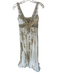 Sue Wong Size 2 White & Gold Polyester Metallic Thread Pleated Beaded Gown White & Gold / 2