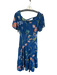 Borgo De Nor Size 8 Navy & Multi Polyester Short Sleeve Botanical Side Zip Dress Navy & Multi / 8