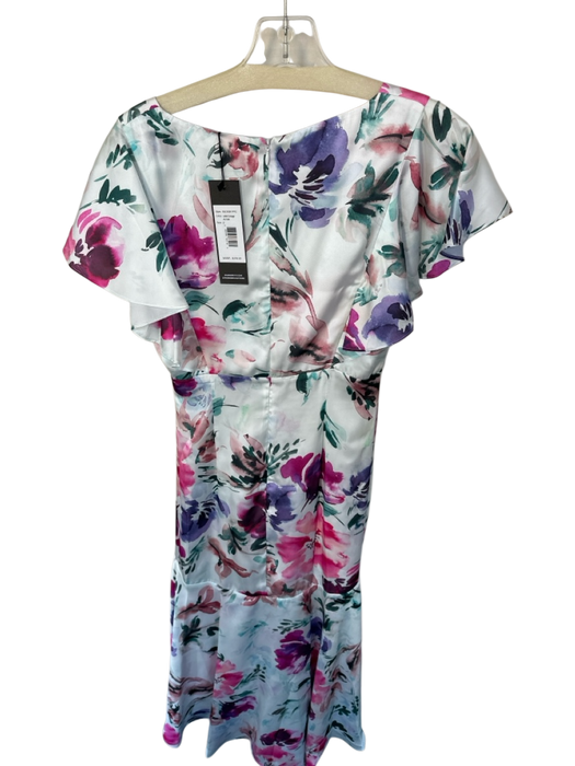 Parker Size 2 Blue & Pink Polyester Flutter Sleeves Botanical Gown Blue & Pink / 2