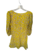 Nicholas Size 0 Yellow & Pink Viscose Long Balloon Sleeve Flowers Dress Yellow & Pink / 0