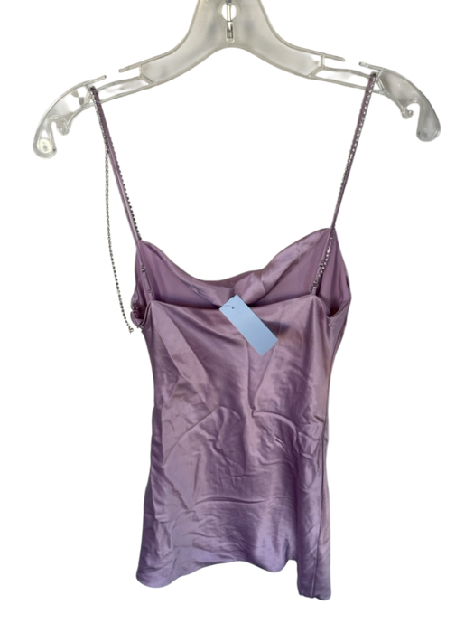 Cinq a Sept Size 2 Purple Silk Rhinestone Strap Cowl Neck Mini Dress Purple / 2