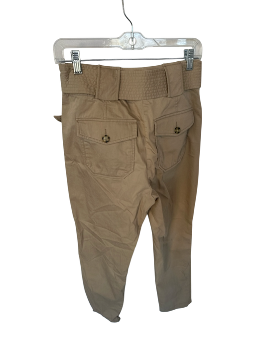 Veronica Beard Size 4 Khaki Cotton High Waist Belted Cargo Pants Khaki / 4