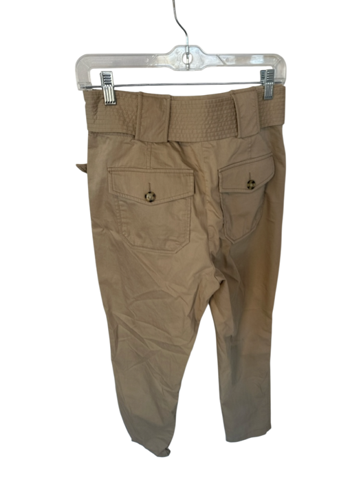 Veronica Beard Size 4 Khaki Cotton High Waist Belted Cargo Pants Khaki / 4