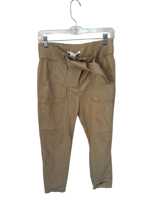Veronica Beard Size 4 Khaki Cotton High Waist Belted Cargo Pants Khaki / 4