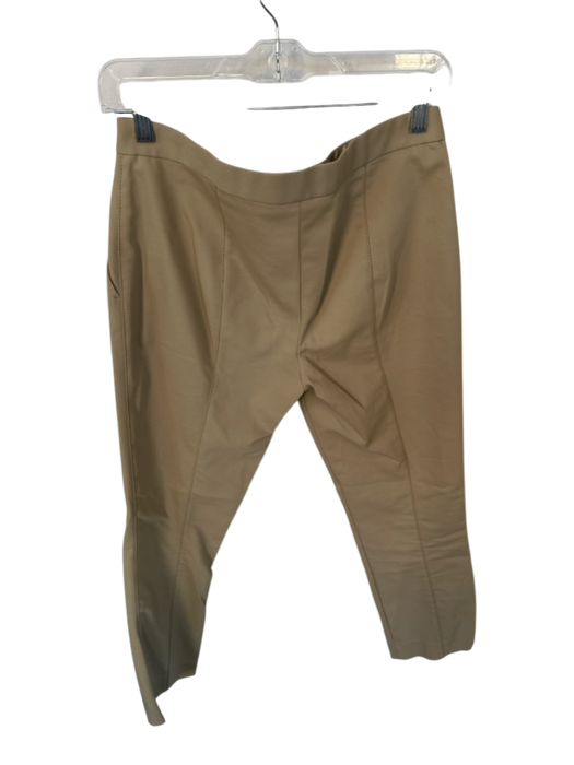 The Row Size 4 Khaki Nylon Blend Straight Leg Cropped Trouser Pants Khaki / 4