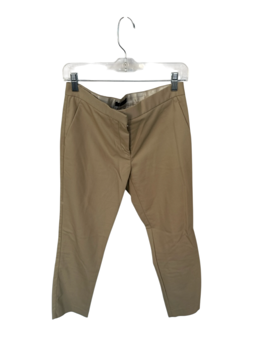 The Row Size 4 Khaki Nylon Blend Straight Leg Cropped Trouser Pants Khaki / 4