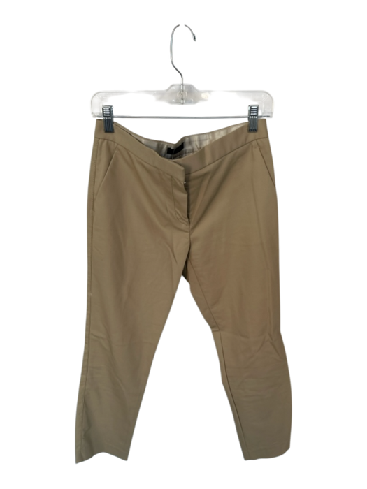 The Row Size 4 Khaki Nylon Blend Straight Leg Cropped Trouser Pants Khaki / 4