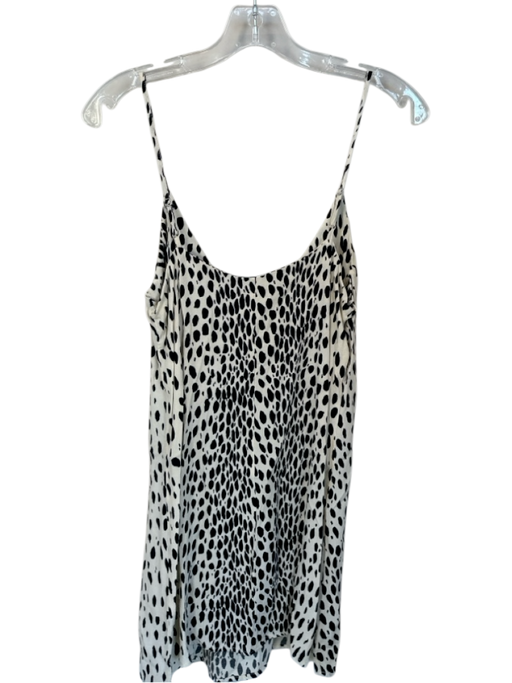 Reformation Size M White & Black Viscose Blend Spaghetti Strap dots Mini Dress White & Black / M