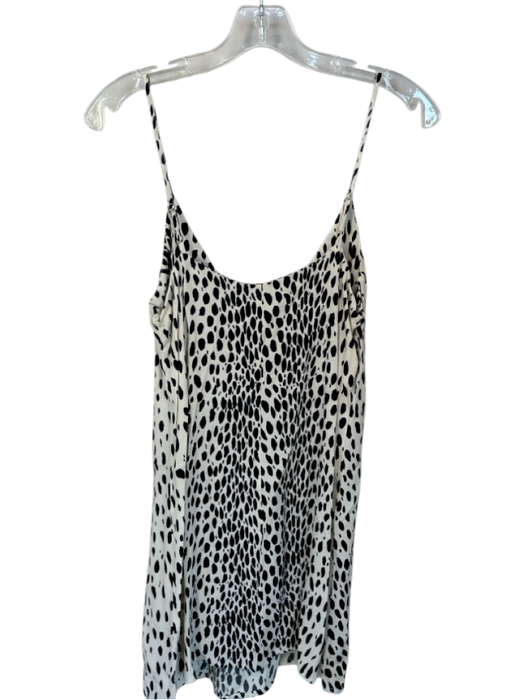 Reformation Size M White & Black Viscose Blend Spaghetti Strap dots Mini Dress White & Black / M