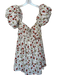 Majorelle Size L White & Red Cotton Short Balloon Sleeve Eyelet Flowers Dress White & Red / L