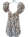 Majorelle Size L White & Red Cotton Short Balloon Sleeve Eyelet Flowers Dress White & Red / L