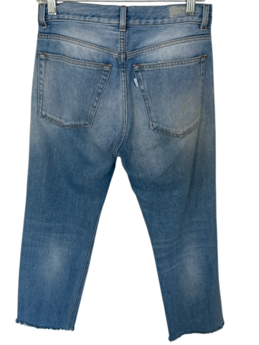 Haikure Size 28 Med Light Wash Cotton Blend Low Rise Straight Leg Raw Hem Jeans Med Light Wash / 28