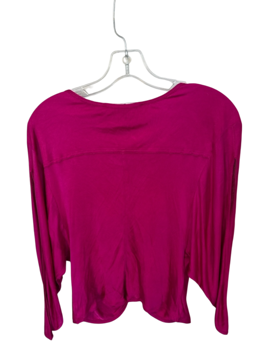 Gucci Size 42 Magenta Rayon Long Sleeve Hook & Eye Top Magenta / 42