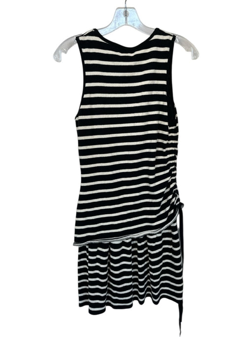 Derek Lam 10 Crosby Size XS Black & Cream Cotton Sleeveless Layered Dress Black & Cream / XS