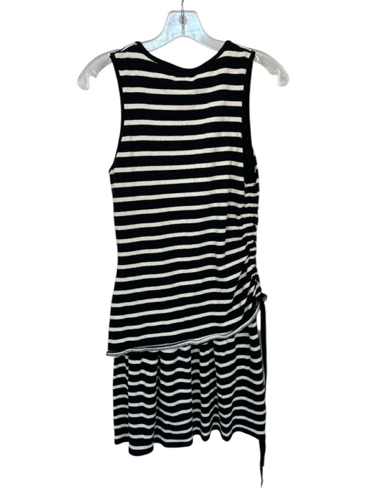 Derek Lam 10 Crosby Size XS Black & Cream Cotton Sleeveless Layered Dress Black & Cream / XS