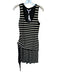 Derek Lam 10 Crosby Size XS Black & Cream Cotton Sleeveless Layered Dress Black & Cream / XS