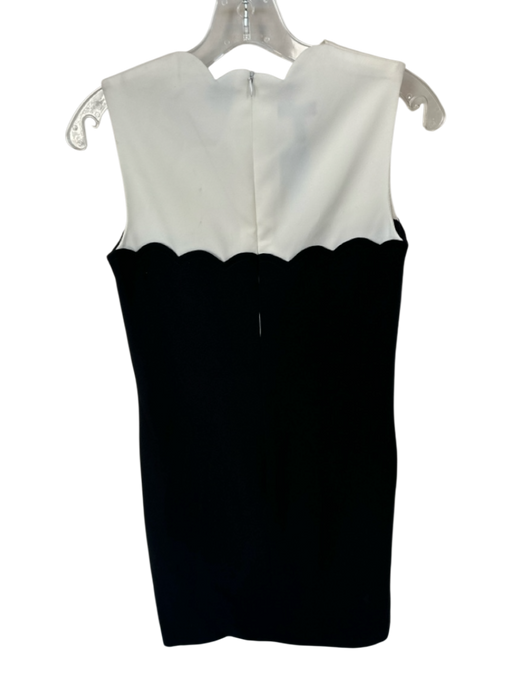 Escada Size 34 Black & White Polyester Sleeveless Color Block Dress Black & White / 34
