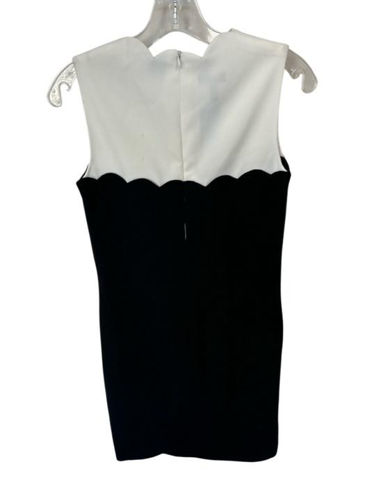 Escada Size 34 Black & White Polyester Sleeveless Color Block Dress Black & White / 34