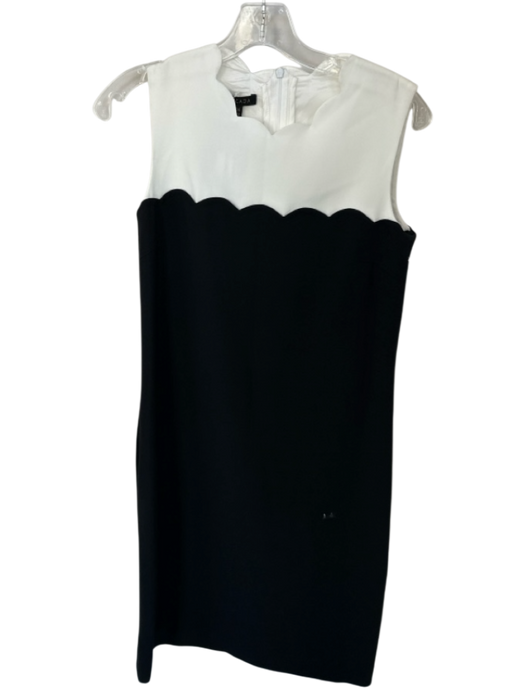 Escada Size 34 Black & White Polyester Sleeveless Color Block Dress Black & White / 34
