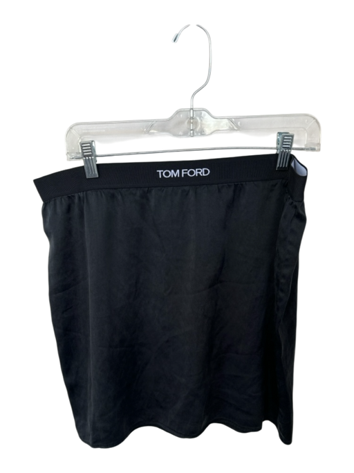 Tom Ford Size XL Black Silk Blend Waist Band Mini Skirt Black / XL