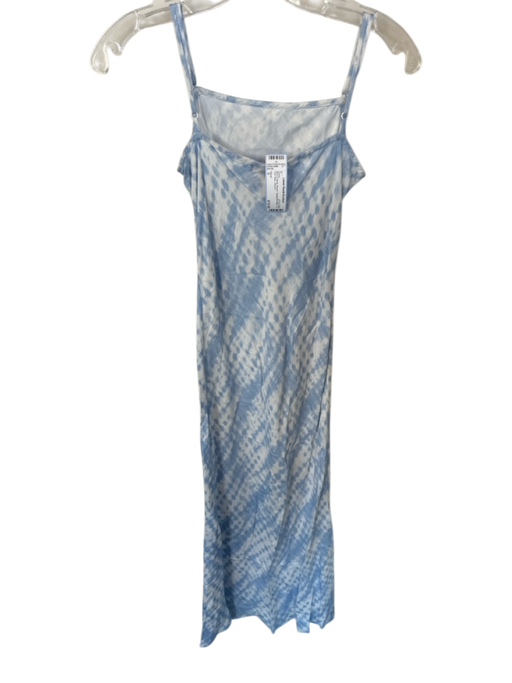 Staud Size 0 Blue & White Rayon Spaghetti Strap Tie Dye Maxi Dress Blue & White / 0