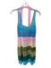 JoosTricot Size M Pastels Viscose & Cotton Sleeveless Color Block Belted Dress Pastels / M