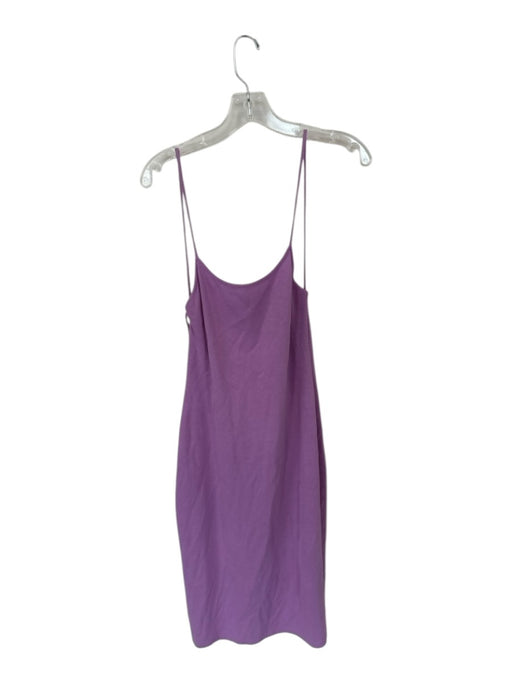 Victor Glemaud Size M Purple Cotton & Polyester Spaghetti Strap Ribbed Dress Purple / M