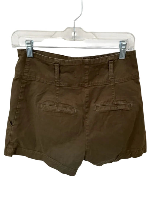 Veronica Beard Size 26 Army Green Cotton High Waist Front Pockets Shorts Army Green / 26