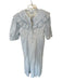 India Amory Size M Blue & White Cotton 3/4 Sleeve Leaves Ruffles Dress Blue & White / M