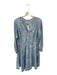 Hannah Artwear Size 2/M Blue & Purple Silk Long Balloon Sleeve Botanical Dress Blue & Purple / 2/M