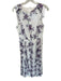Jason Wu Collection Size 8 White & Purple Polyester Sleeveless Flowers Dress White & Purple / 8