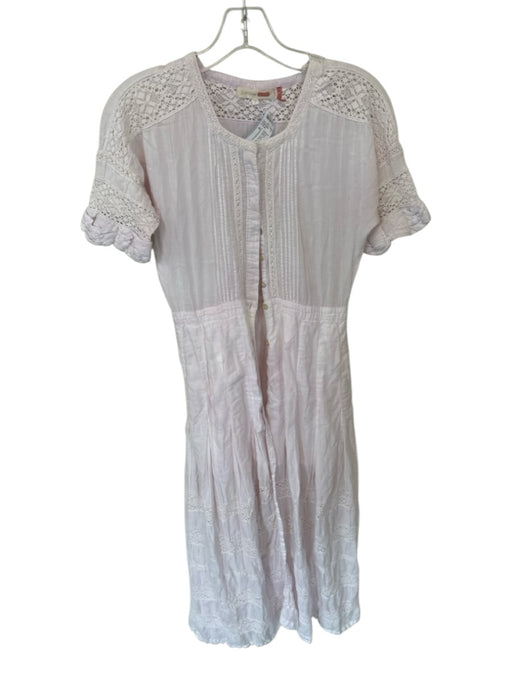 Loveshackfancy Size S Blush Pink Cotton Short Sleeve Lace Button Down Maxi  Dress  Labels Resale Boutique