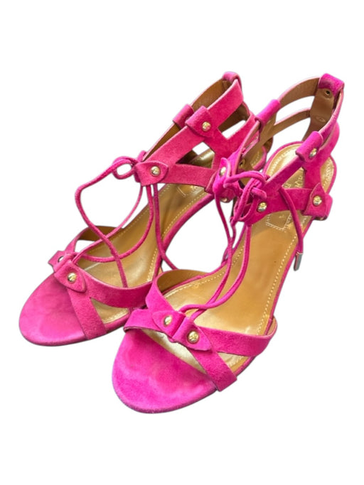 Aquazzura Shoe Size 35 Purple Suede Stiletto lace up Sandals Purple / 35