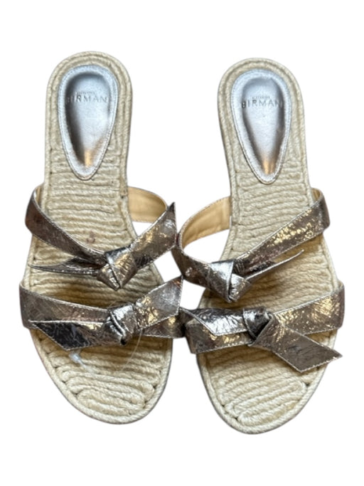 Alexandre Birman Shoe Size 36 Pewter Leather Knots Espadrille Sandals Pewter / 36