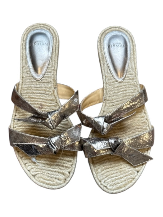 Alexandre Birman Shoe Size 36 Pewter Leather Knots Espadrille Sandals Pewter / 36