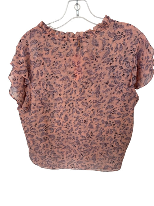 Misa Size S Peach & Purple Print Polyester Elastic Waist Paisley Skirt Set Peach & Purple Print / S